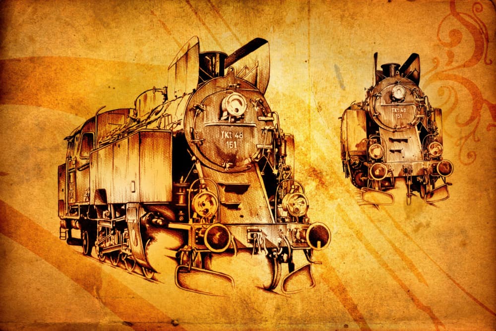 Vintage Steam Locomotives by Rafal Kulik — canvas wall art
