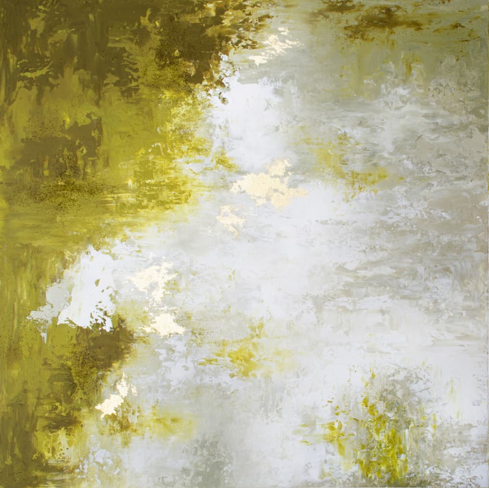 Golden Green Flow by Alyson Storms — canvas wall art