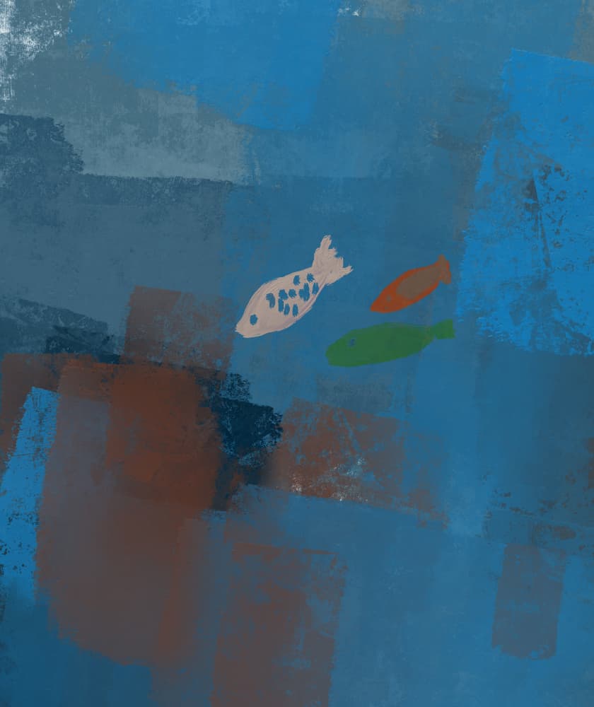 Abstract Ocean Fish by Josie George — canvas wall art