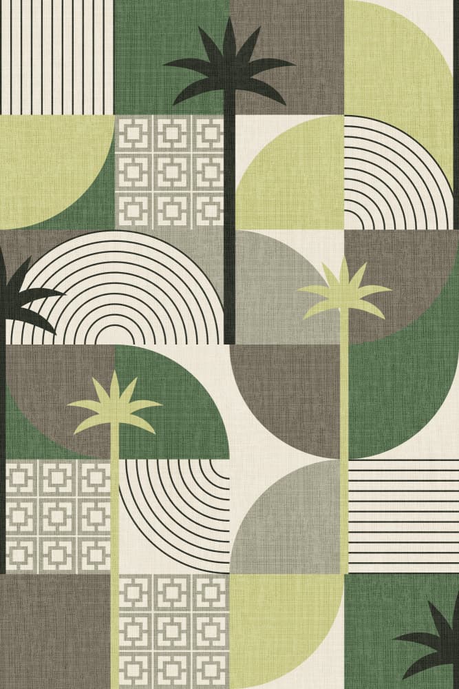 Geometric Palm Paradise by Alexandra Weise — canvas wall art