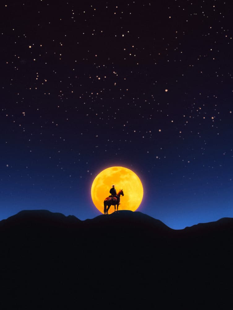 The Rider and the Moon by Taudalpoi — canvas wall art