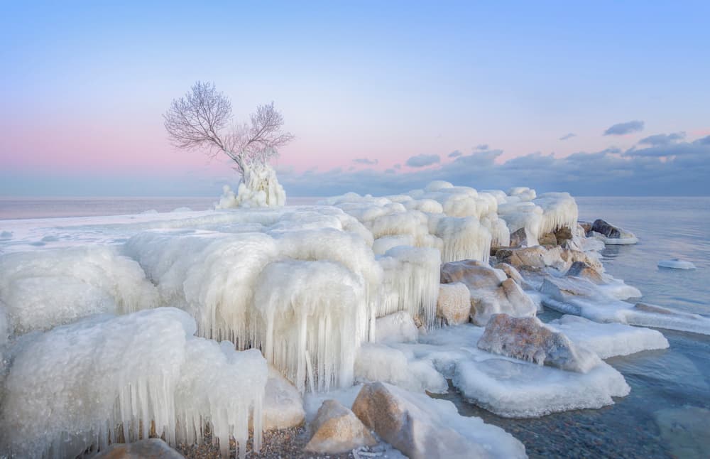 Winter Coastal Serenity by Larry Deng APA — canvas wall art