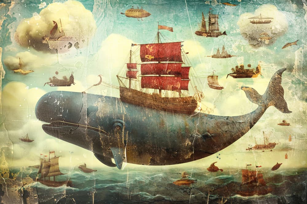 Sky Whale Journey by Rafal Kulik — canvas wall art