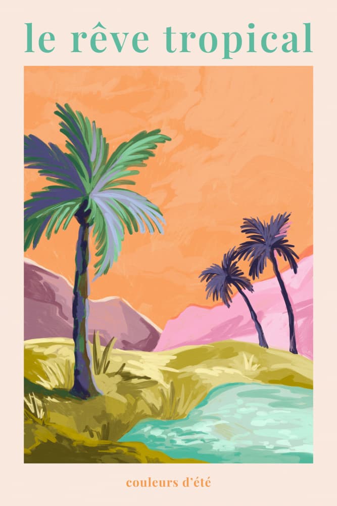 Le Rêve Tropical - Palmtrees by Goed Blauw — canvas wall art