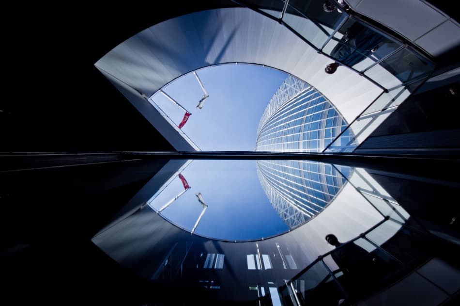 Curved Glass Reflections by Kouji Tomihisa — canvas wall art