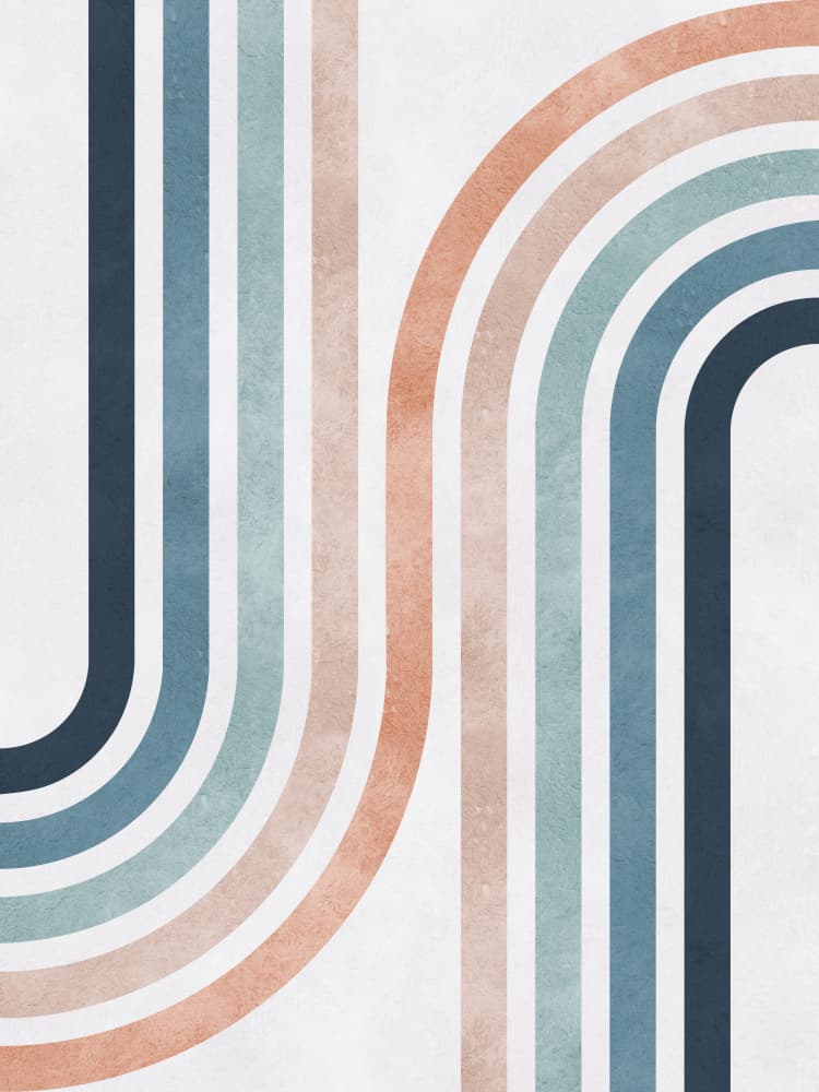 Curved Color Waves by Vitor Costa — canvas wall art
