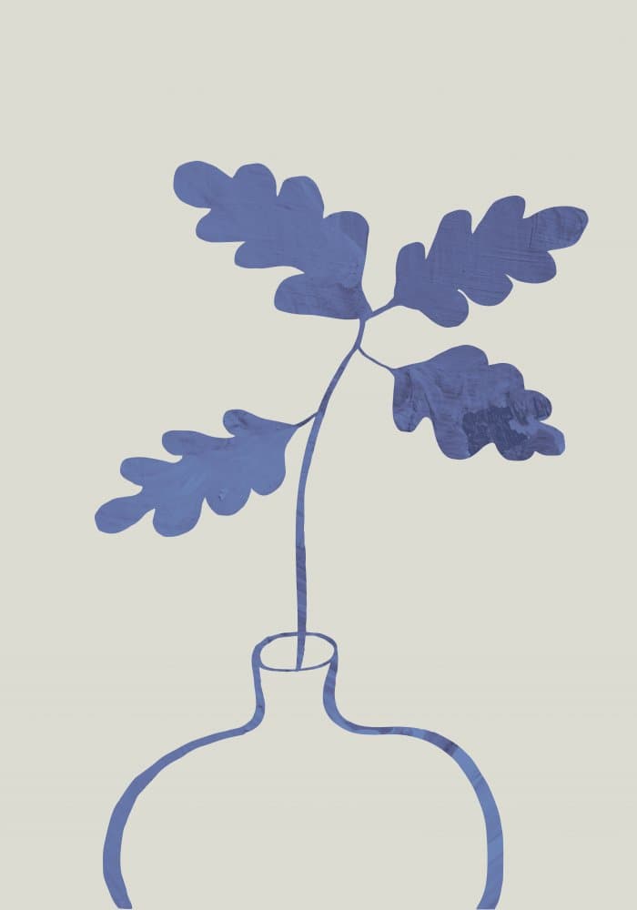 Blue Botanical in Vase by Pictufy Studio — canvas wall art
