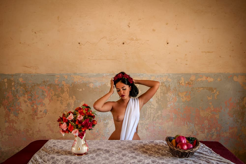 Sensual Floral Portrait by Eyal Amer — canvas wall art