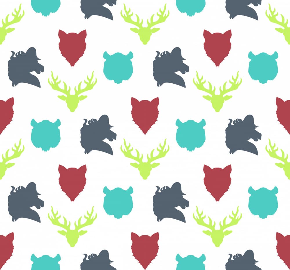 Colorful Animal Head Pattern by Marika Barsrsind — canvas wall art