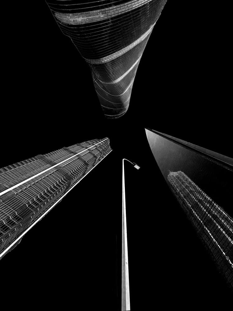 Towering City Perspective by Jiahong Zeng — canvas wall art