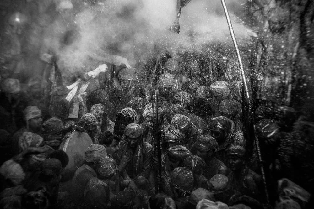 Holi Festival Crowd by ADIREK M — canvas wall art