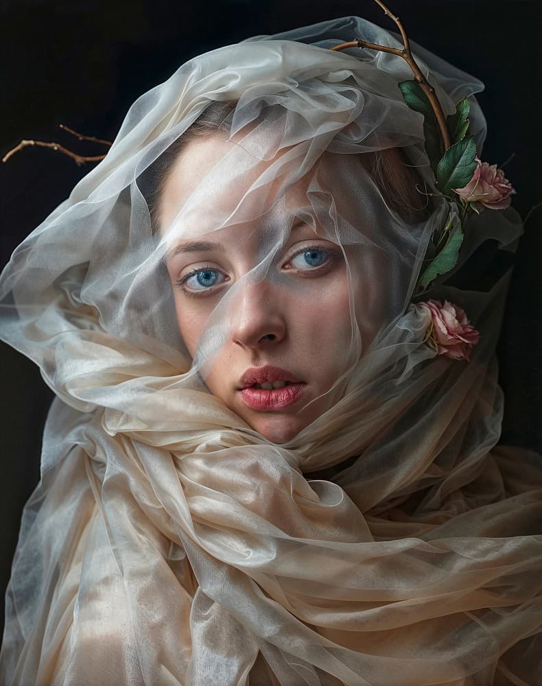 Ethereal Woman Portrait by DDiArte — canvas wall art