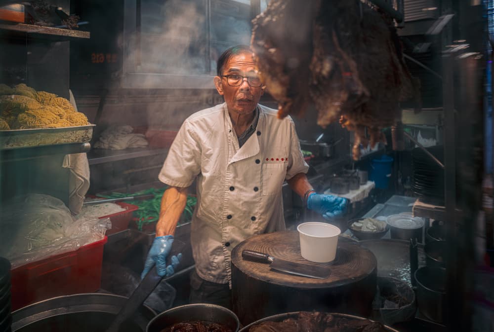 Steamy Kitchen Chef by Alan Kwang — canvas wall art