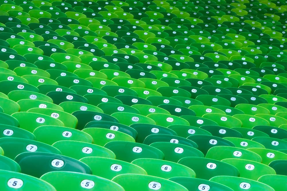 Vibrant Green Seats by iso66 — canvas wall art