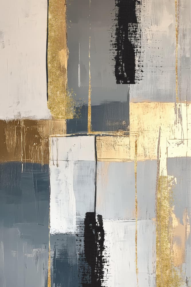 Modern Gold Geometry by Sally Ann Moss — canvas wall art