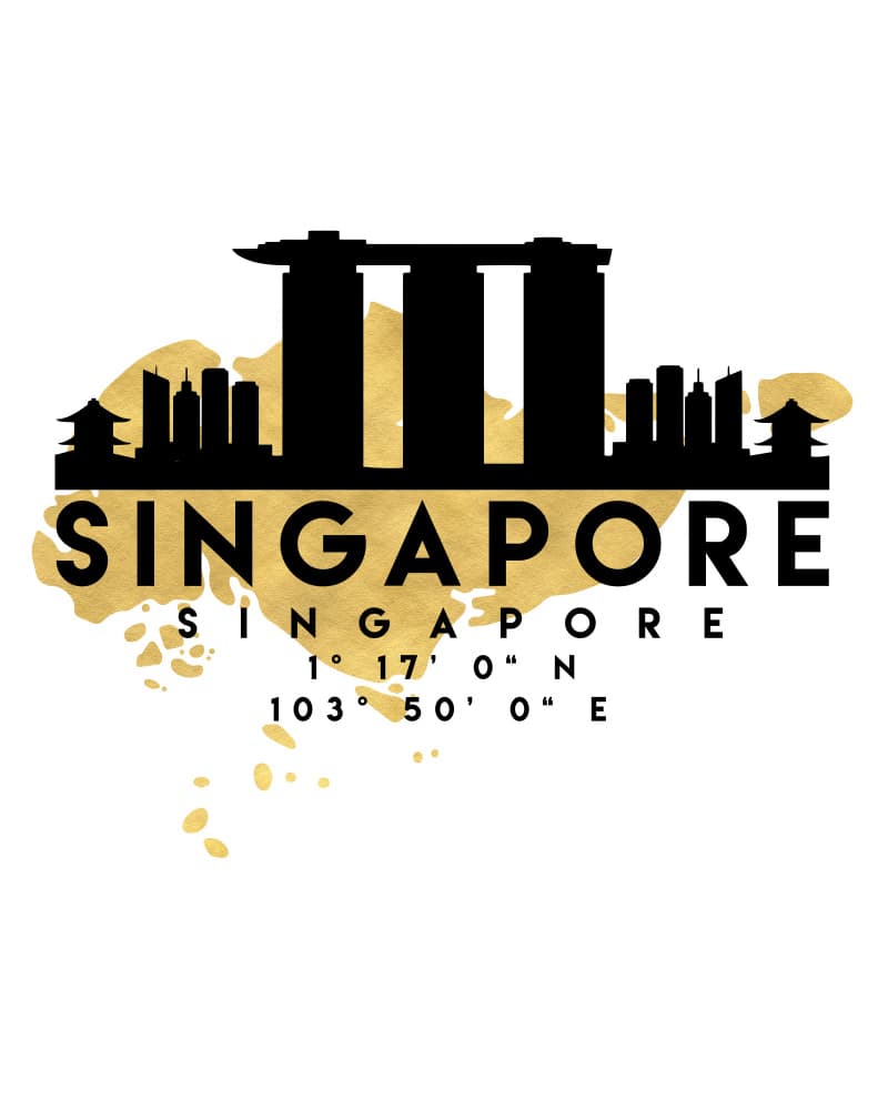 Singapore City Gold by Emiliano Deificus — canvas wall art