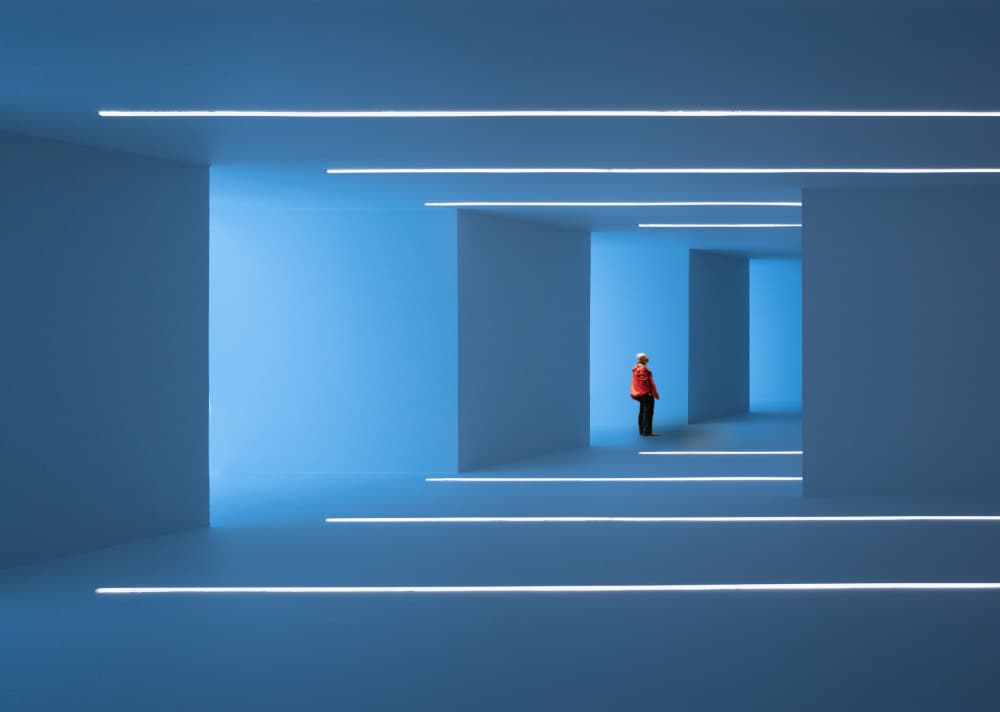 Blue Luminous Passage by Maurits De Groen — canvas wall art