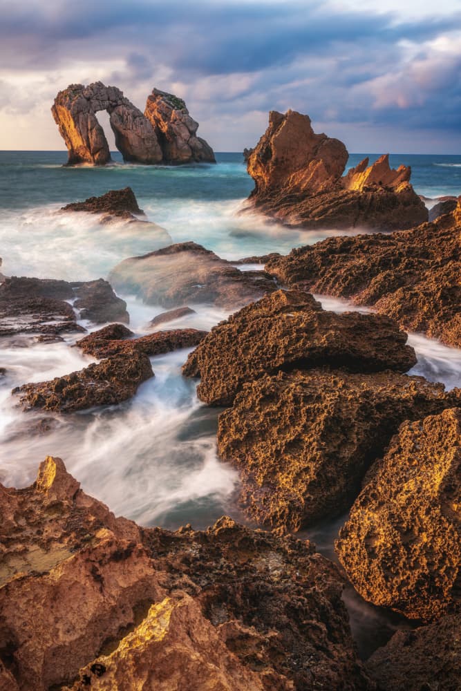 Golden Hour Sea Arches by Jean Claude Castor — canvas wall art
