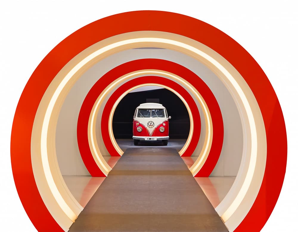 Iconic Red Bus Tunnel by Martin Fleckenstein — canvas wall art