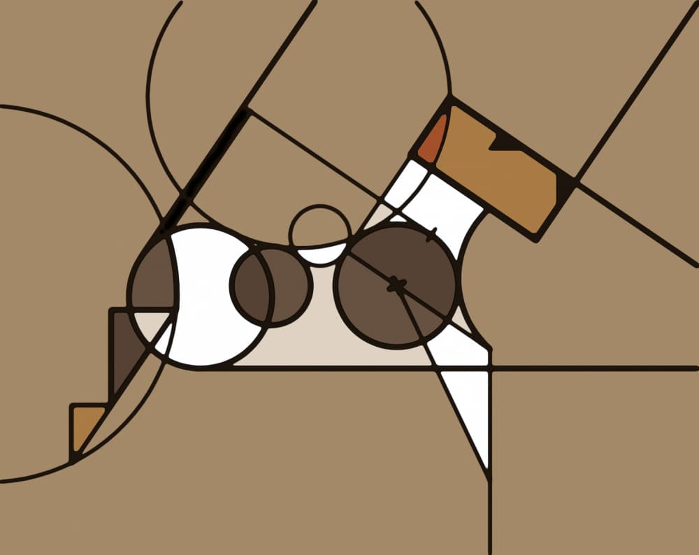 Abstract Geometric Dog by Rafa Mateo — canvas wall art