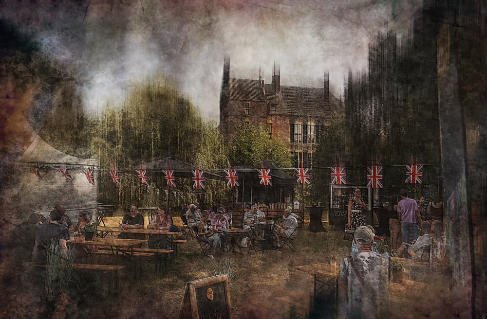 British Garden Gathering by Jan van der Linden — canvas wall art