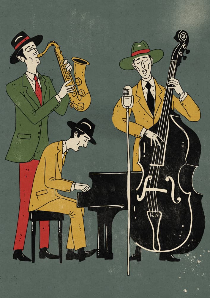 Vintage Jazz Band by Nicholas — canvas wall art