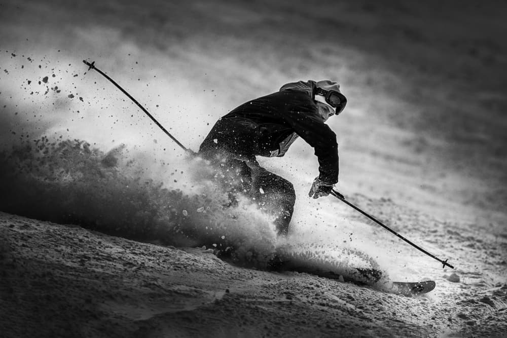 Dynamic Ski Spray by Qing Zhao — canvas wall art