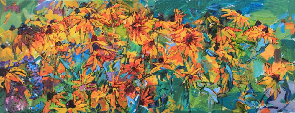 Sunny Garden Flowers by Andrii Kutsachenko — canvas wall art