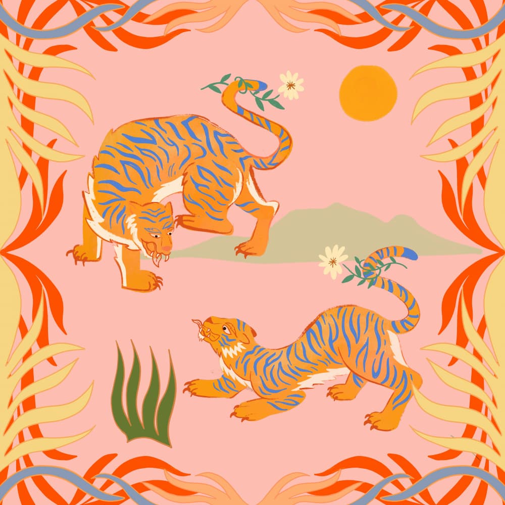 Rawring Playmates by Arty Guava — canvas wall art