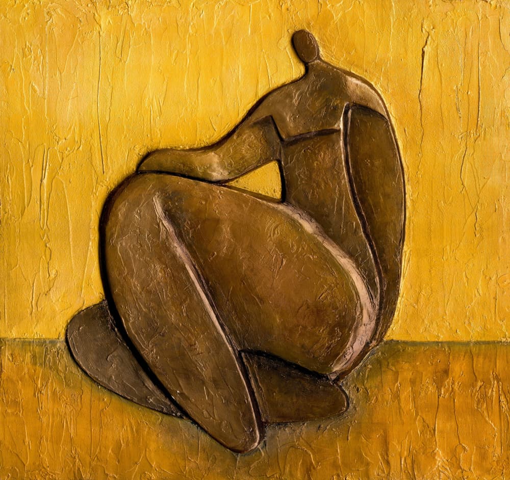 Golden Textured Figure by Paul Dunkerley — canvas wall art