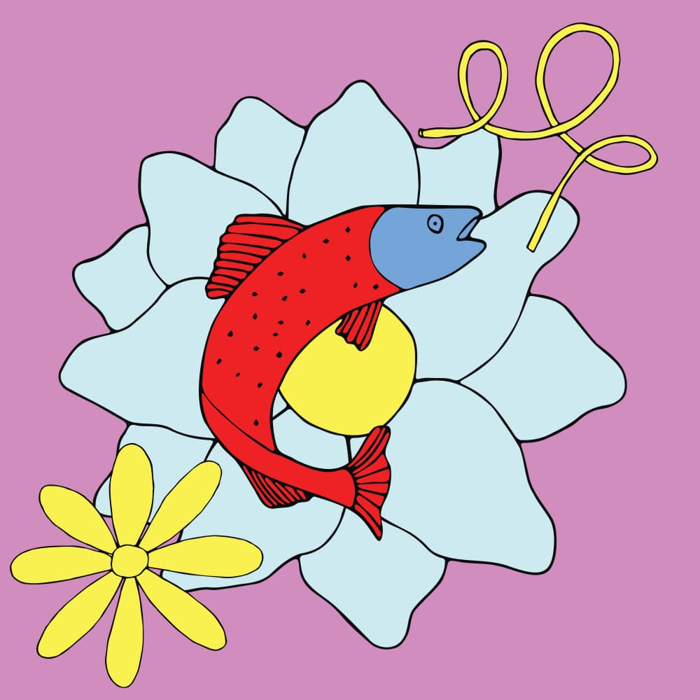 Whimsical Fish Flower by Irene Demetri — canvas wall art