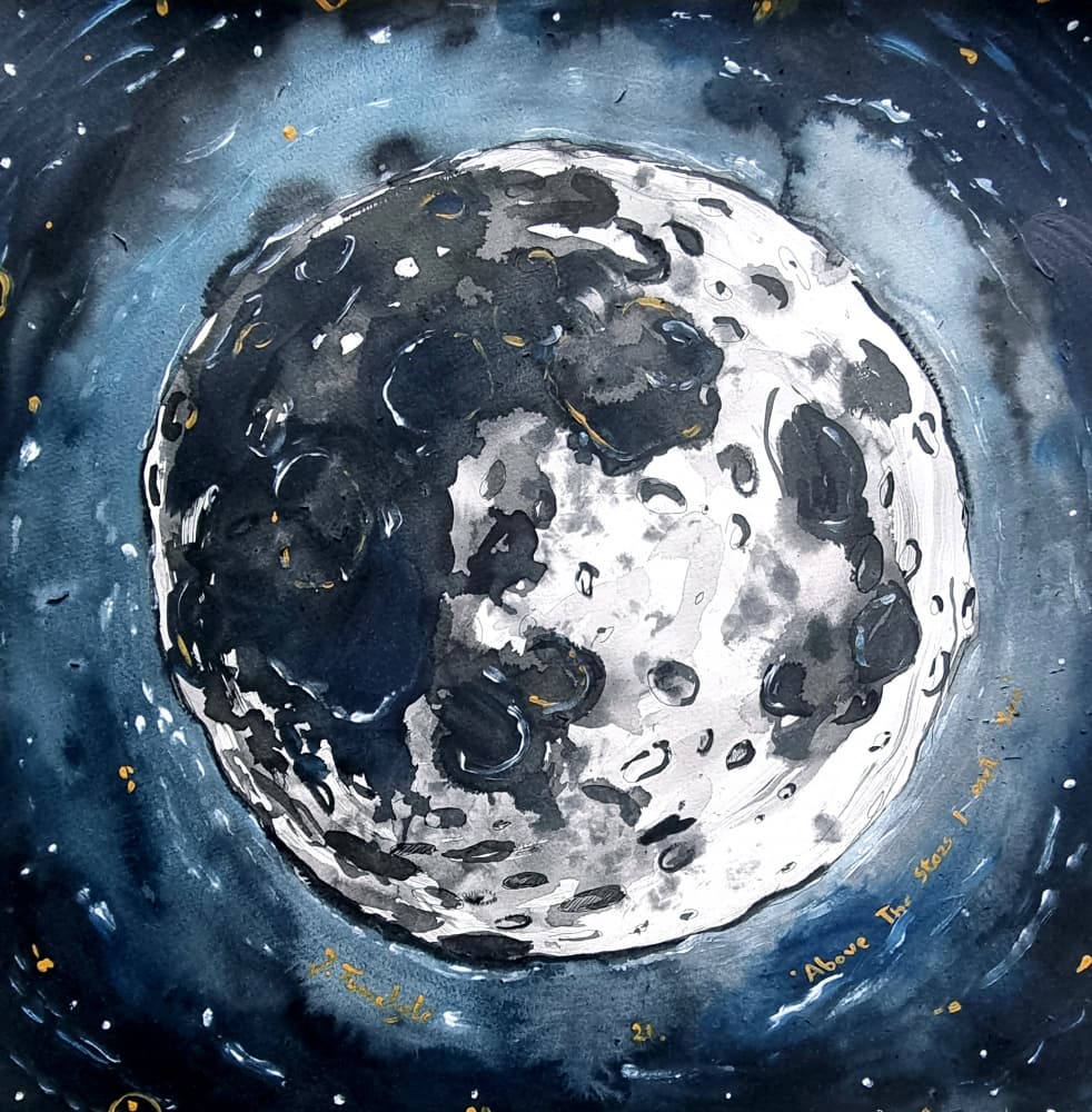 Cosmic Moon Glow by Julija Belickienė — canvas wall art