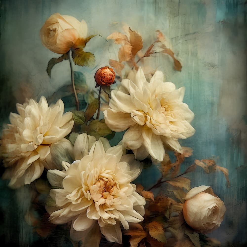 Dreamy Vintage Blooms by Bilge Paksoylu — canvas wall art