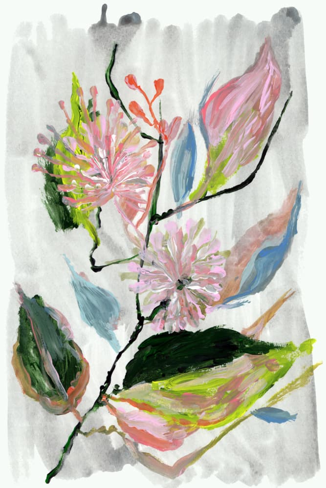 Abstract Pink Blooms by cartissi — canvas wall art