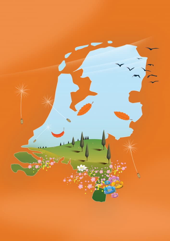 Netherlands Nature Map by Nicholas — canvas wall art