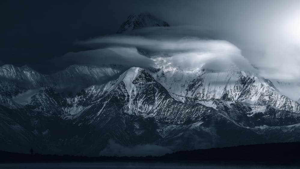Dramatic Winter Mountain Peaks by Selions(陈磊) — canvas wall art