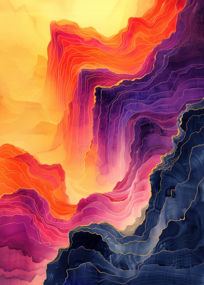 Vibrant Mountain Layers by Justyna Jaszke — canvas wall art