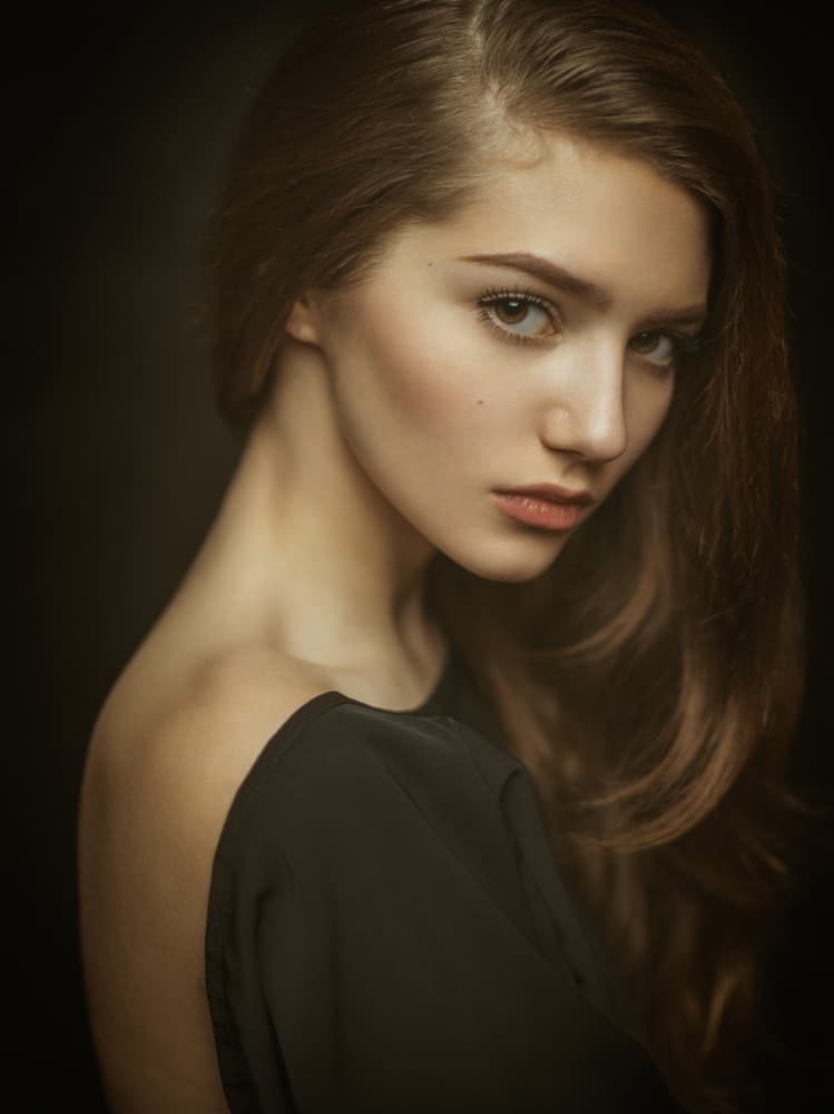 Elegant Woman Portrait by Yuri Shevchenko — canvas wall art