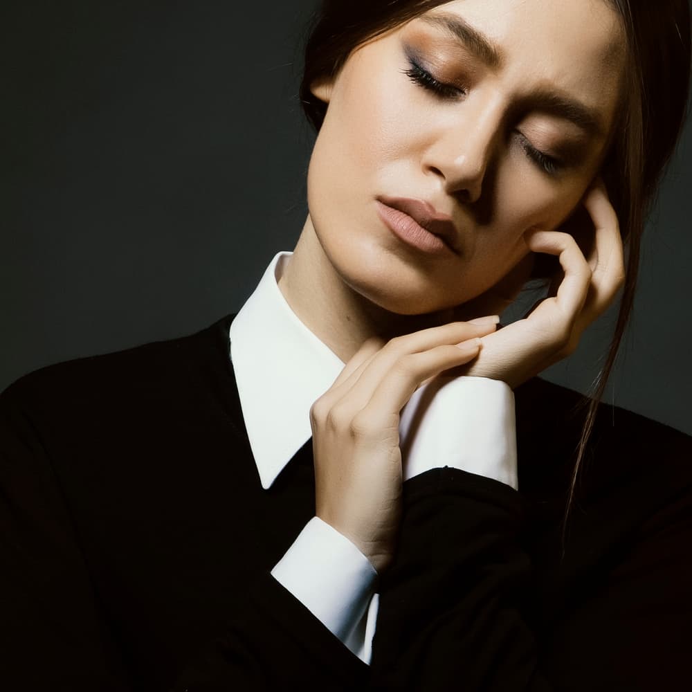 Elegant Pensive Woman by Ehsan Minaeian — canvas wall art