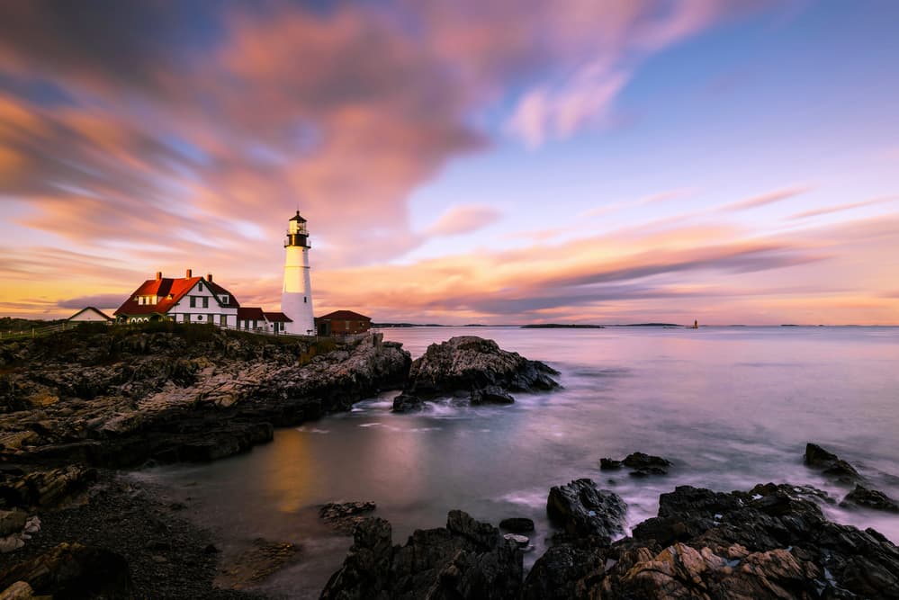 Lighthouse Sunset Glow by Wei (David) Dai — canvas wall art