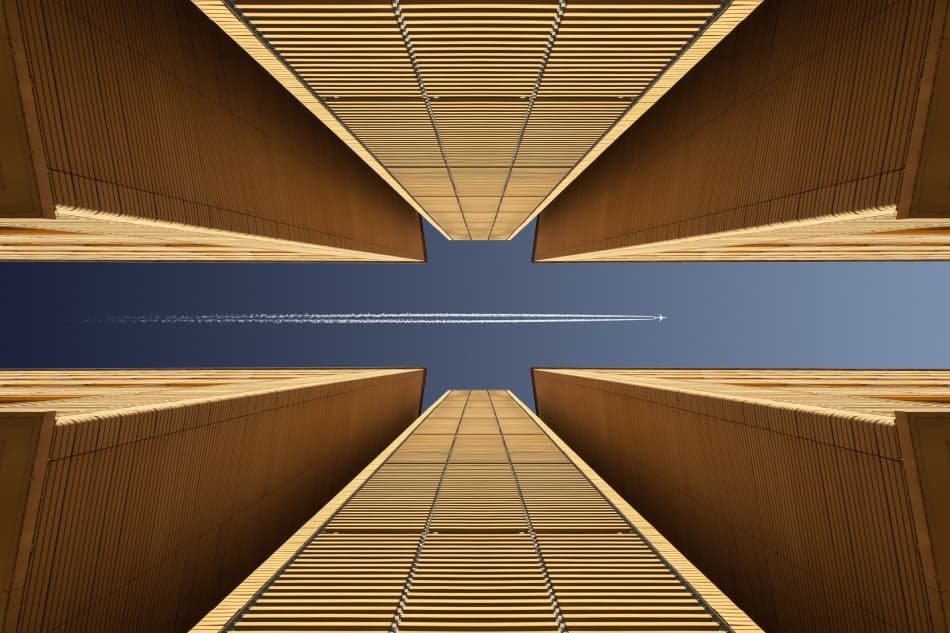Sky High Urban Symmetry by Markus Kühne — canvas wall art