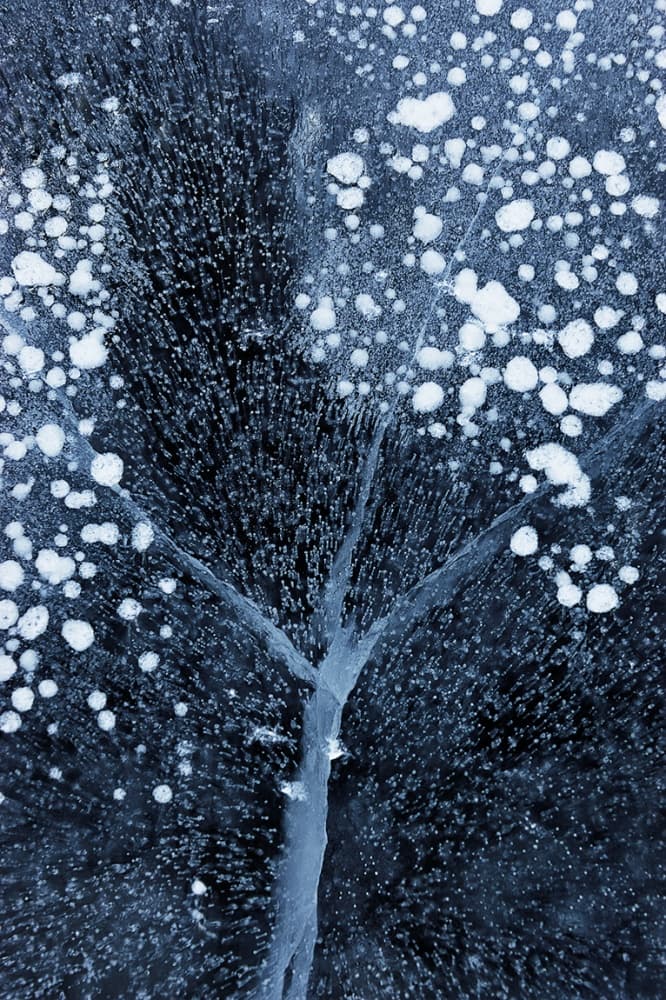 Deep Blue Ice Bubbles by Mei Xu — canvas wall art