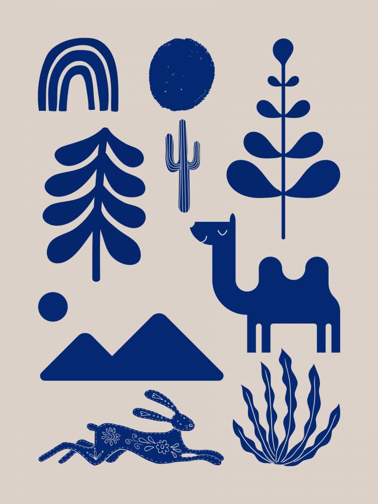 Whimsical Desert Elements by Little Dean — canvas wall art