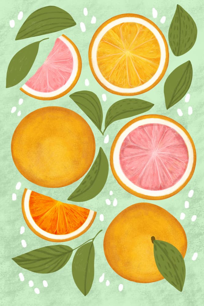Fresh Citrus Zest by EMELIEmaria — canvas wall art