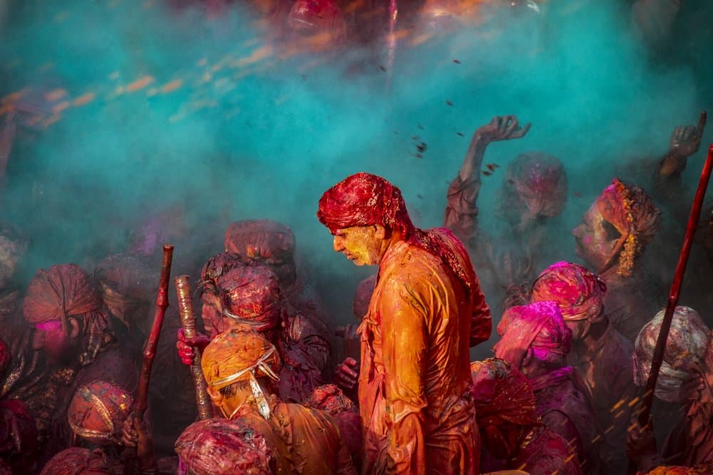 Vibrant Holi Festival by Ajit Rana — canvas wall art