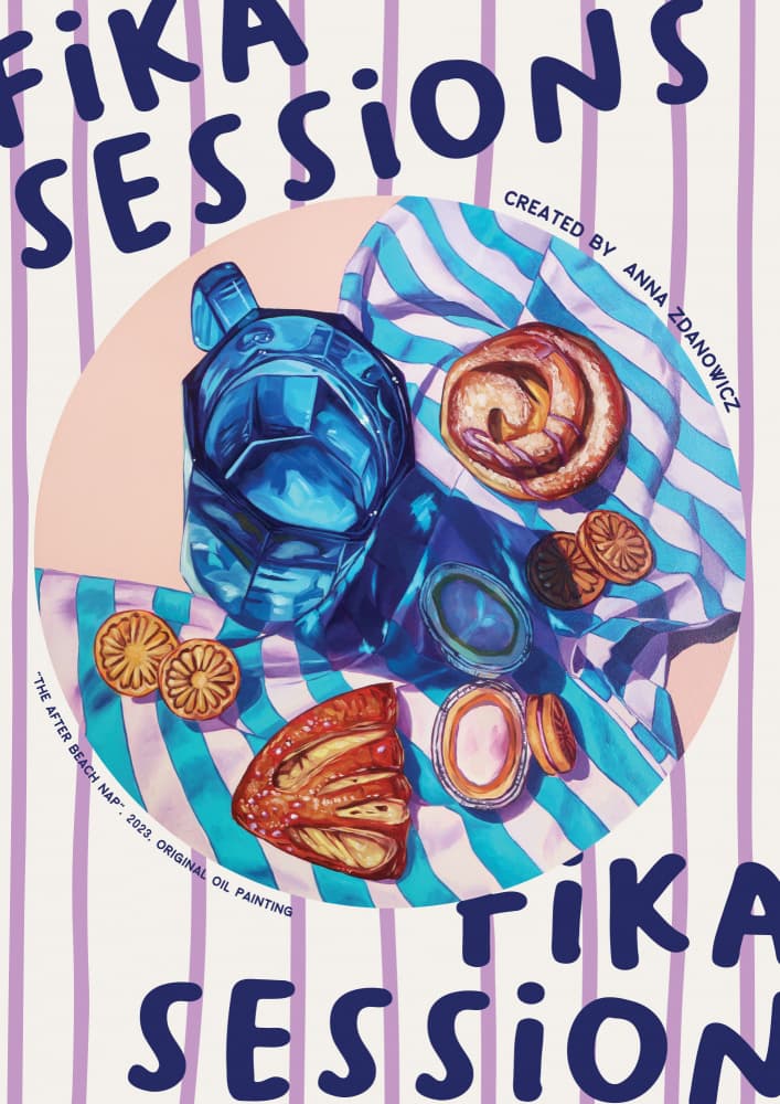 Summer Picnic Fika by Anna Zdanowicz — canvas wall art