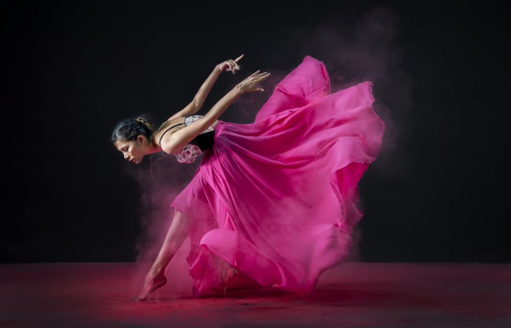 Pink Powder Dance by Mieke Suharini — canvas wall art