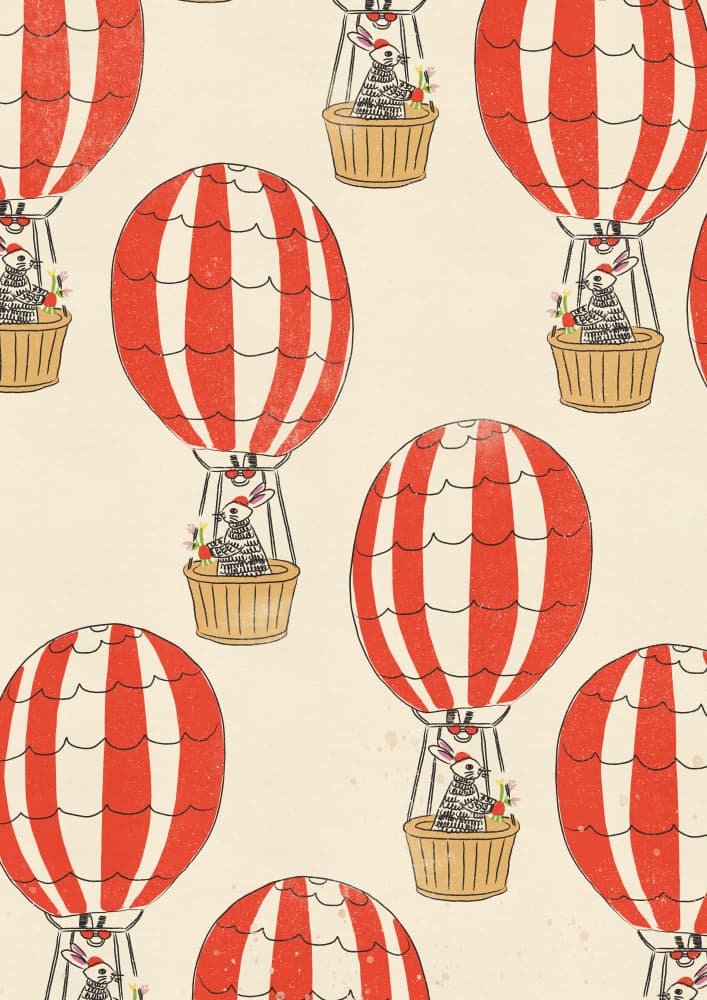 Whimsical Rabbit Balloons by Nicholas — canvas wall art