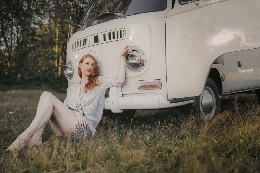 Vintage Van Road Trip by Yasin Hasanian — canvas wall art