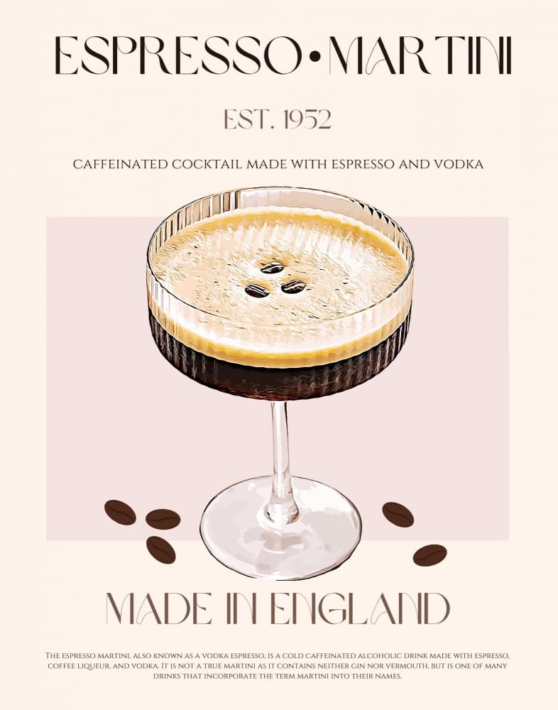Classic Espresso Martini by Nazma Khokhar — canvas wall art